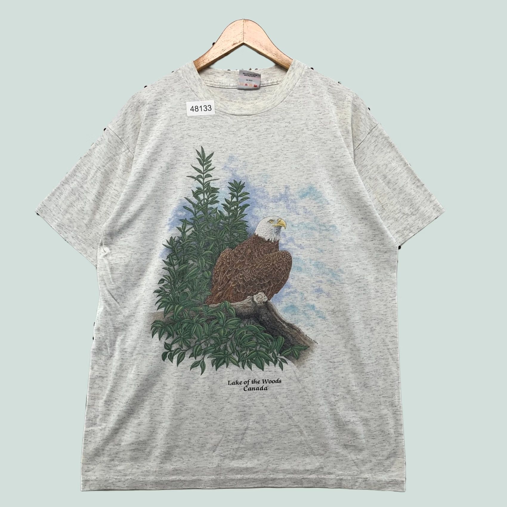 Vintage VINTAGE Eagle Nature T Shirt Mens L Gray Lake Of The Woods Canada Single Stitch Size US L / EU 52-54 / 3 - 1 Thumbnail