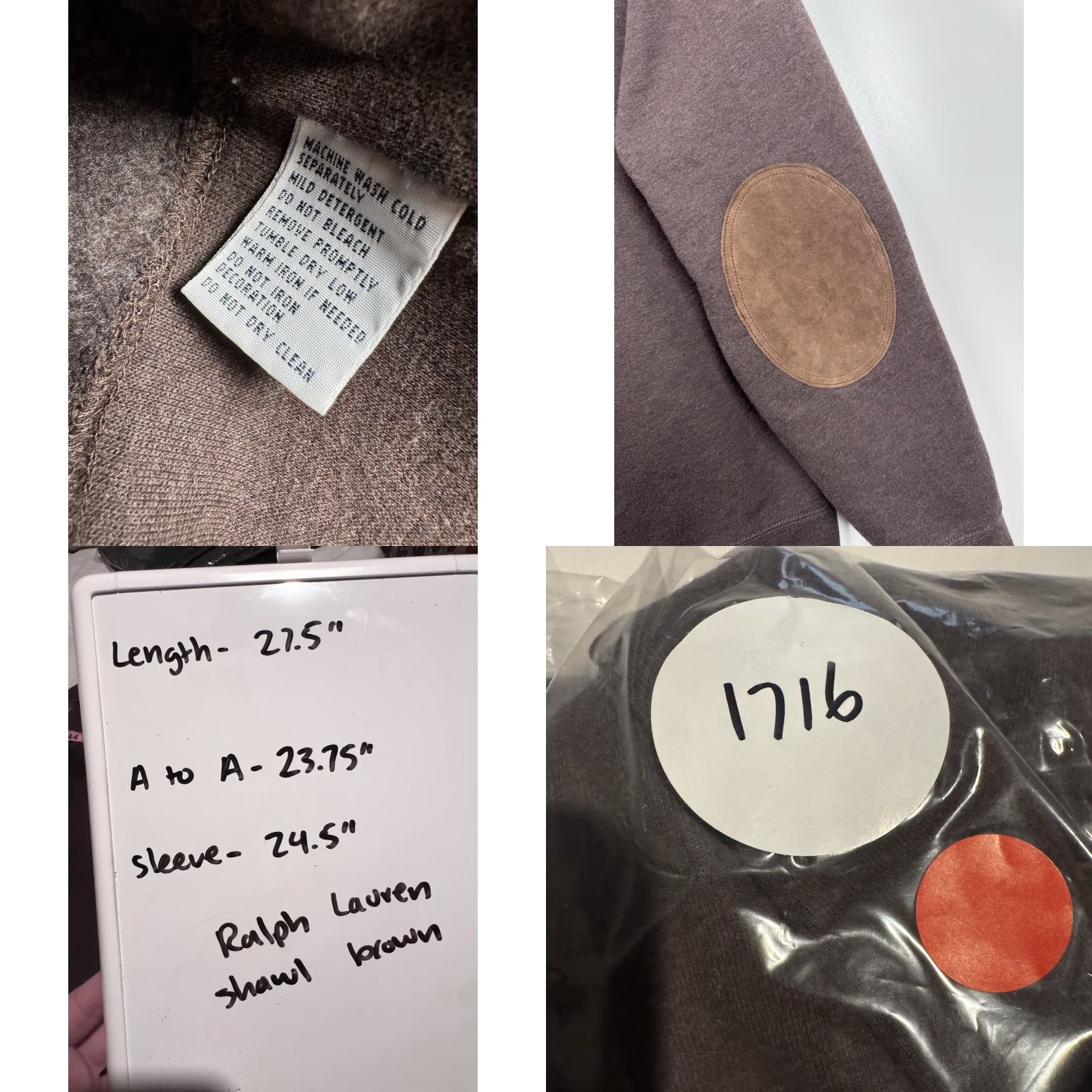 Ralph Lauren VINTAGE Ralph Lauren Shawl Collar Pullover Sweater Elbow Patches Brown XL Men's Size US XL / EU 56 / 4 - 8 Thumbnail