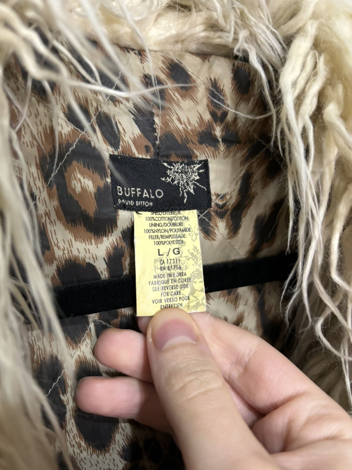 Buffalo David Bitton × Vintage Vintage Y2K Beige Corduroy Faux Fur Afghan Trench Jacket Size L / US 10 / IT 46 - 7 Thumbnail