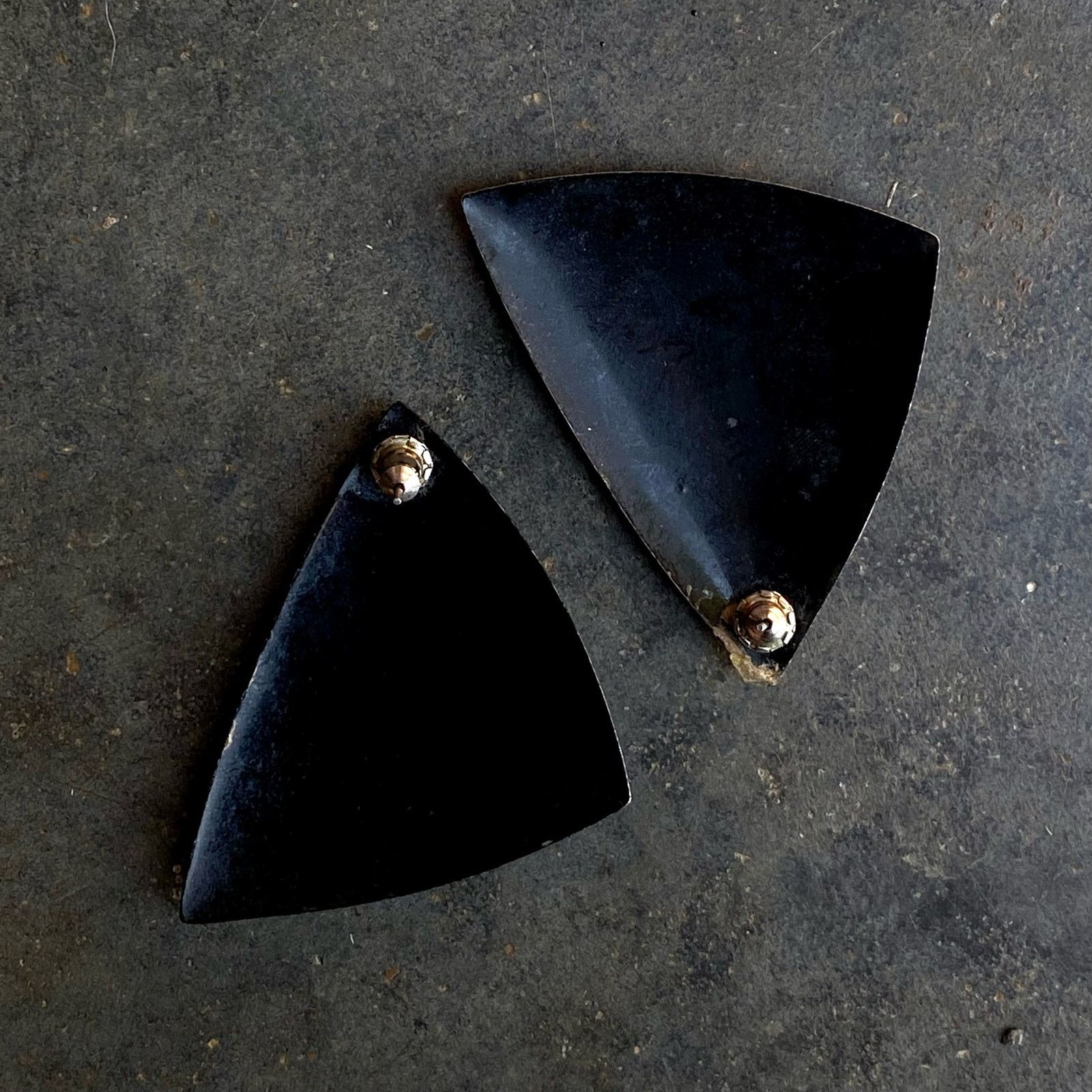 Vintage Vtg 80s Tiger Stripe Brown Black Triangular Earrings Size ONE SIZE - 6 Thumbnail