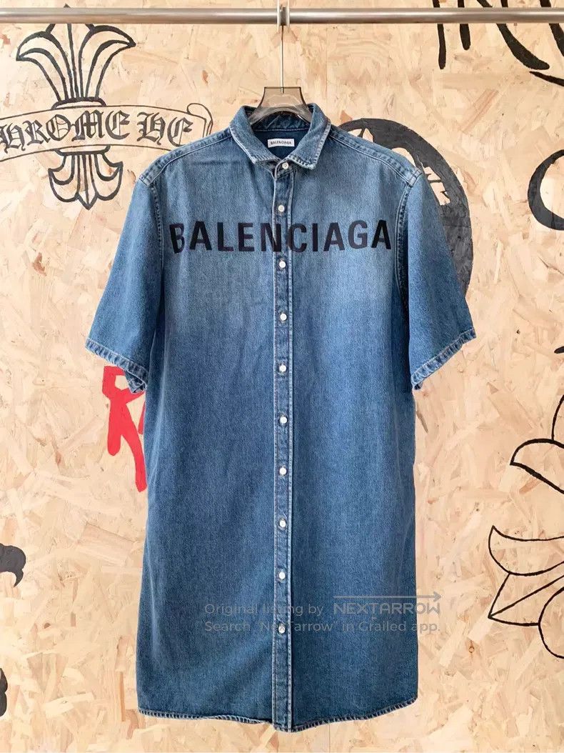 Balenciaga Balenciaga Denim Dress Size S / US 4 / IT 40 - 1 Thumbnail