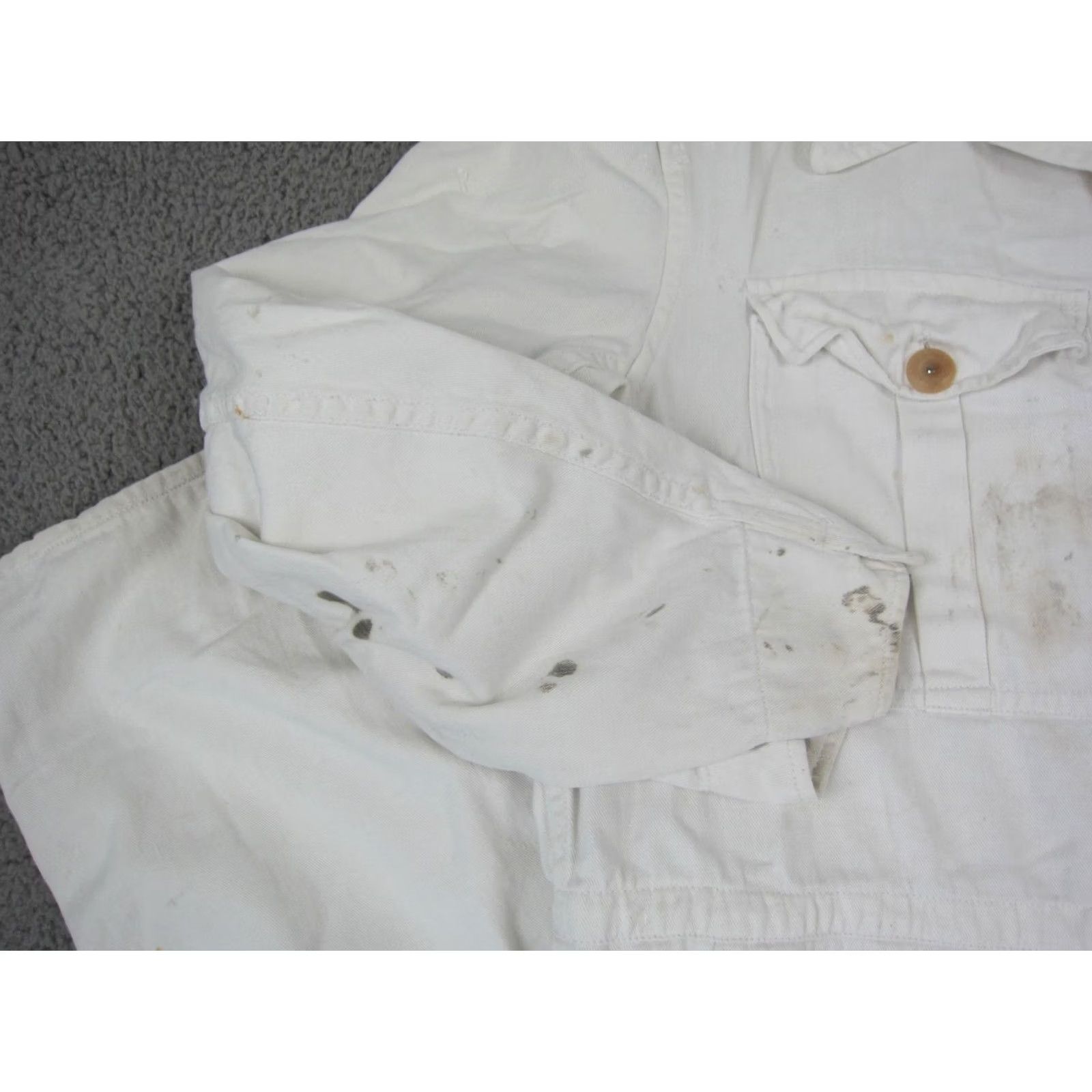 Denime VINTAGE Bolenium Overalls Mens 40 x 28 White Denim Workwear 60s 70s Size US 40 / EU 56 - 5 Thumbnail