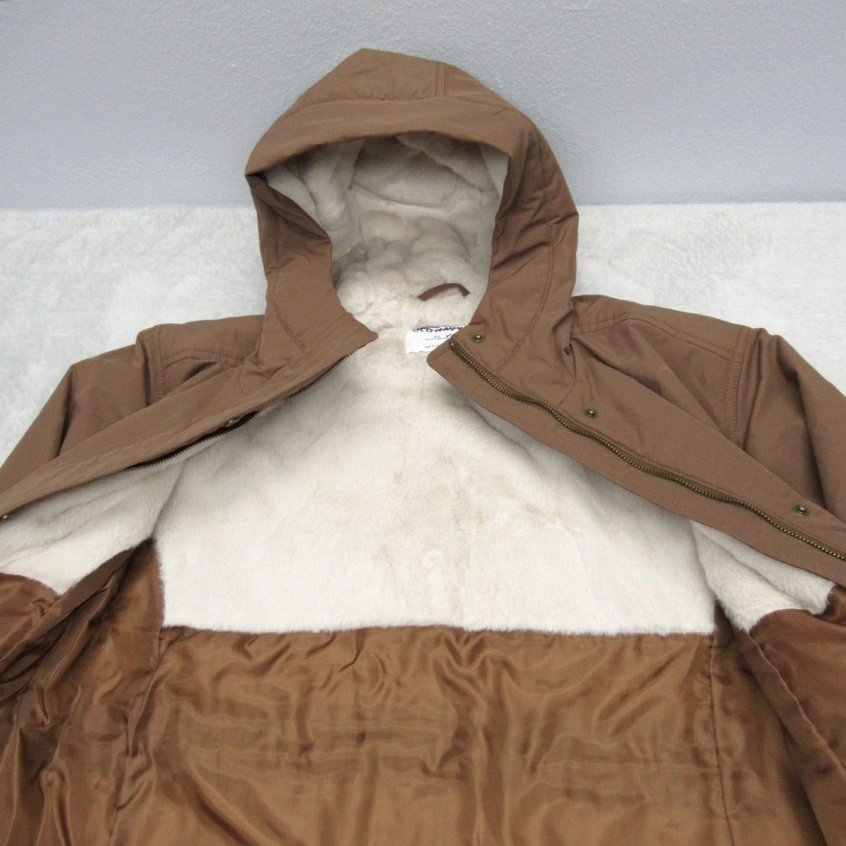 Old Navy VINTAGE Old Navy Coat Women XS Brown Water Resistant Faux Fur Lined Hood 43" Jacket NEW Size XS / US 0-2 / IT 36-38 - 4 Thumbnail