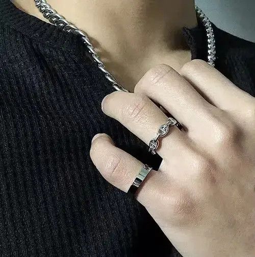 Designer × Vintage Retro chain ring Size ONE SIZE - 2 Thumbnail
