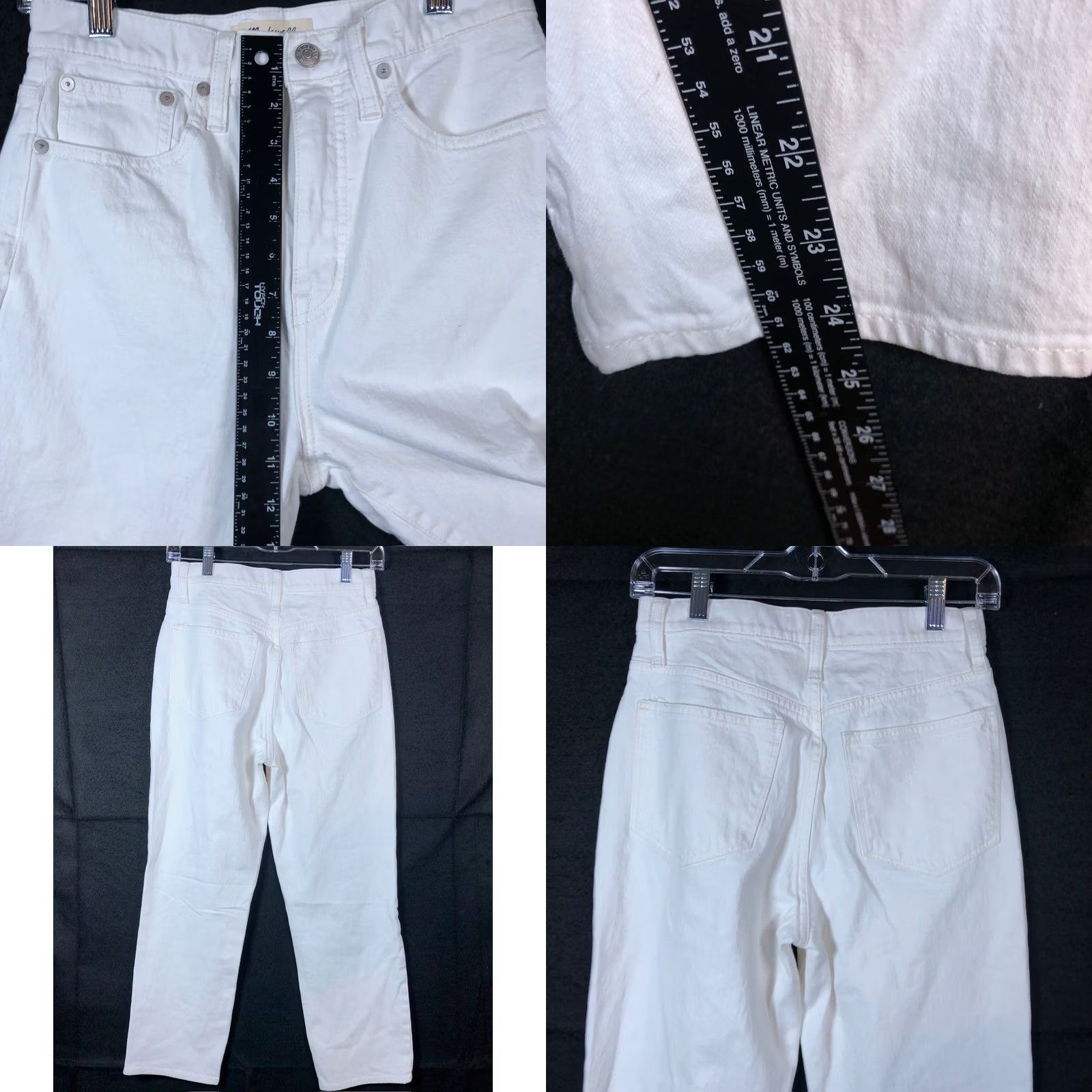 Madewell Madewell Jeans White Denim High Rise Classic Straight Stretch 27 Womens Size 27" / US 4 / IT 40 - 8 Thumbnail