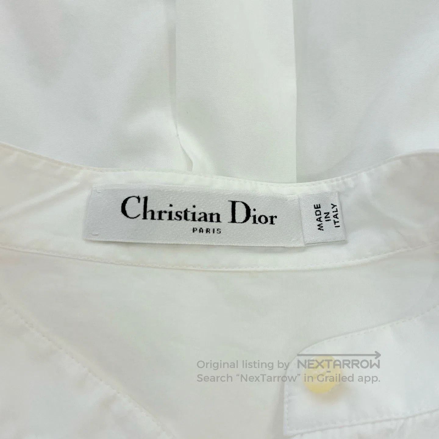 Dior Dior Solid Cotton Pleated Collar Shirt. Size XS / US 0-2 / IT 36-38 - 4 Thumbnail