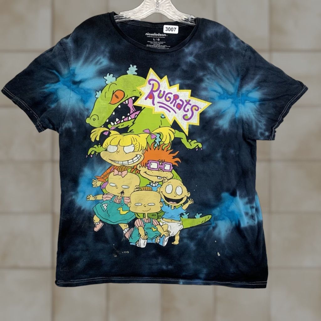 Nickelodeon VINTAGE Nickelodeon Rugrats T Shirt Mens M Blue Tie Dye Reptar Chucky Goth Punk 90s Graphic Print Mens Regular Short Sleeve Crew Neck Size US M / EU 48-50 / 2 - 1 Thumbnail
