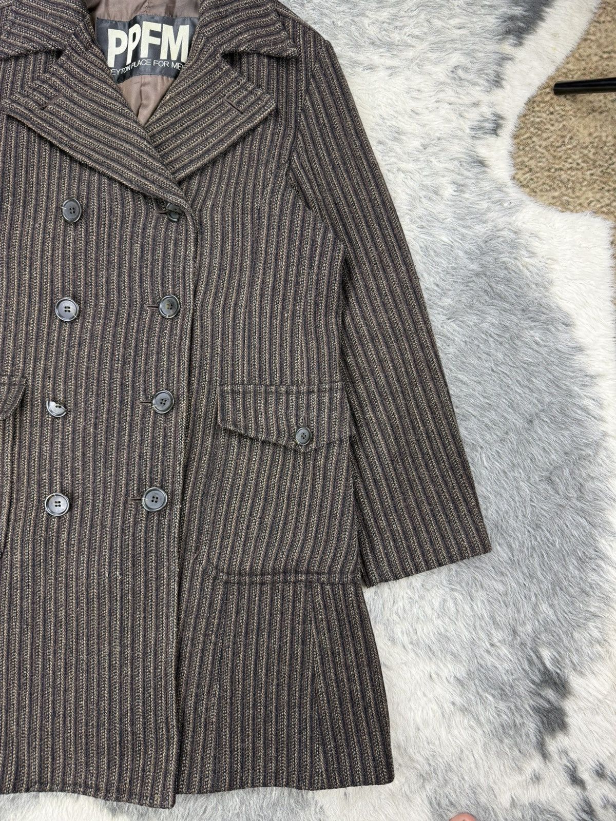 Beauty Beast Vintage 90s PPFM Big Label Double Breasted Wool Long Coat Size US M / EU 48-50 / 2 - 7 Thumbnail