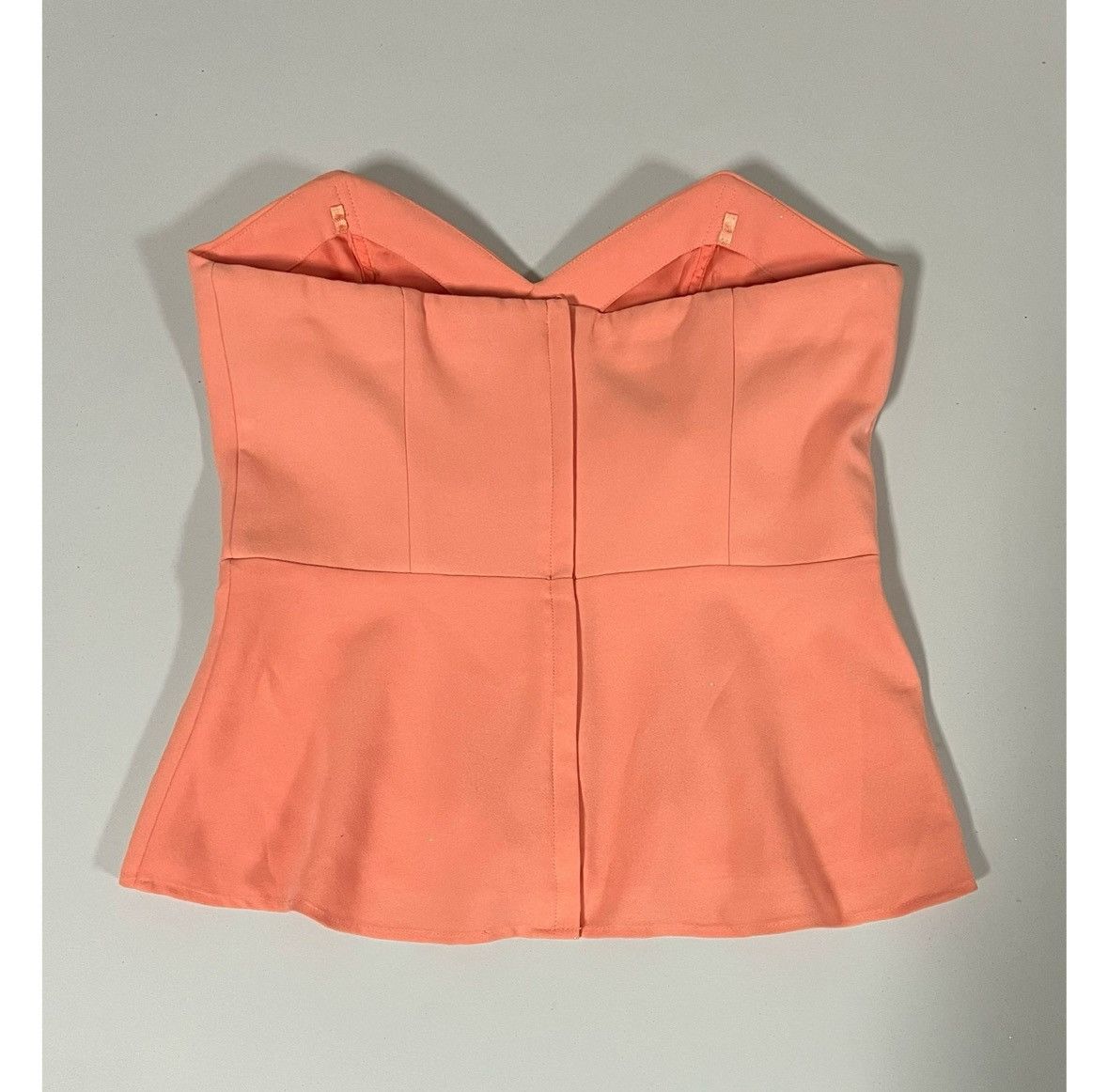 White House Black Market Pink Coral Peplum Corset Bustier Top Shirt Blouse Size 4 🌷✨ Size S / US 4 / IT 40 - 3 Thumbnail