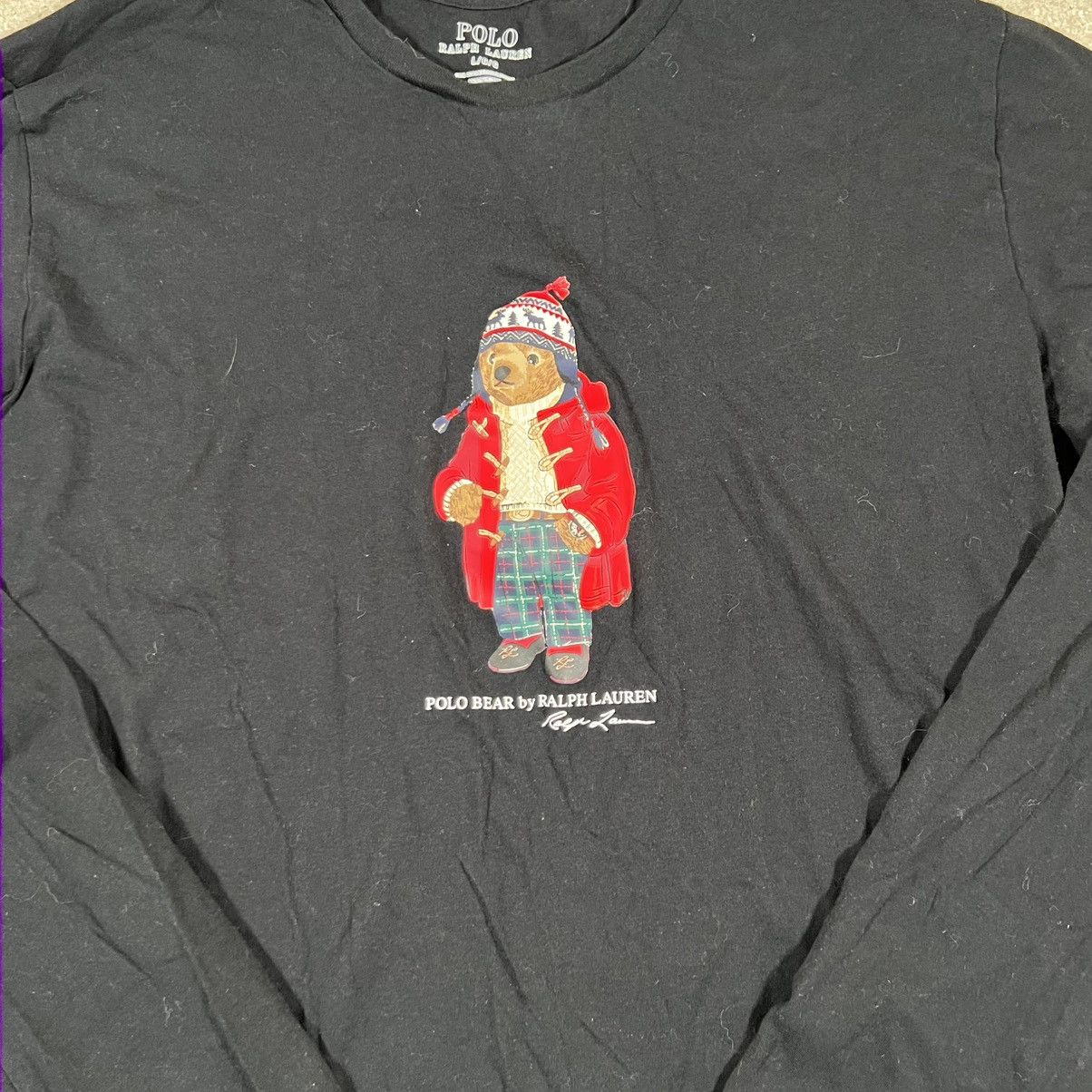Polo Ralph Lauren Polo Ralph Lauren Shirt Mens L Black Long Sleeve Polo Bear Size US L / EU 52-54 / 3 - 2 Thumbnail