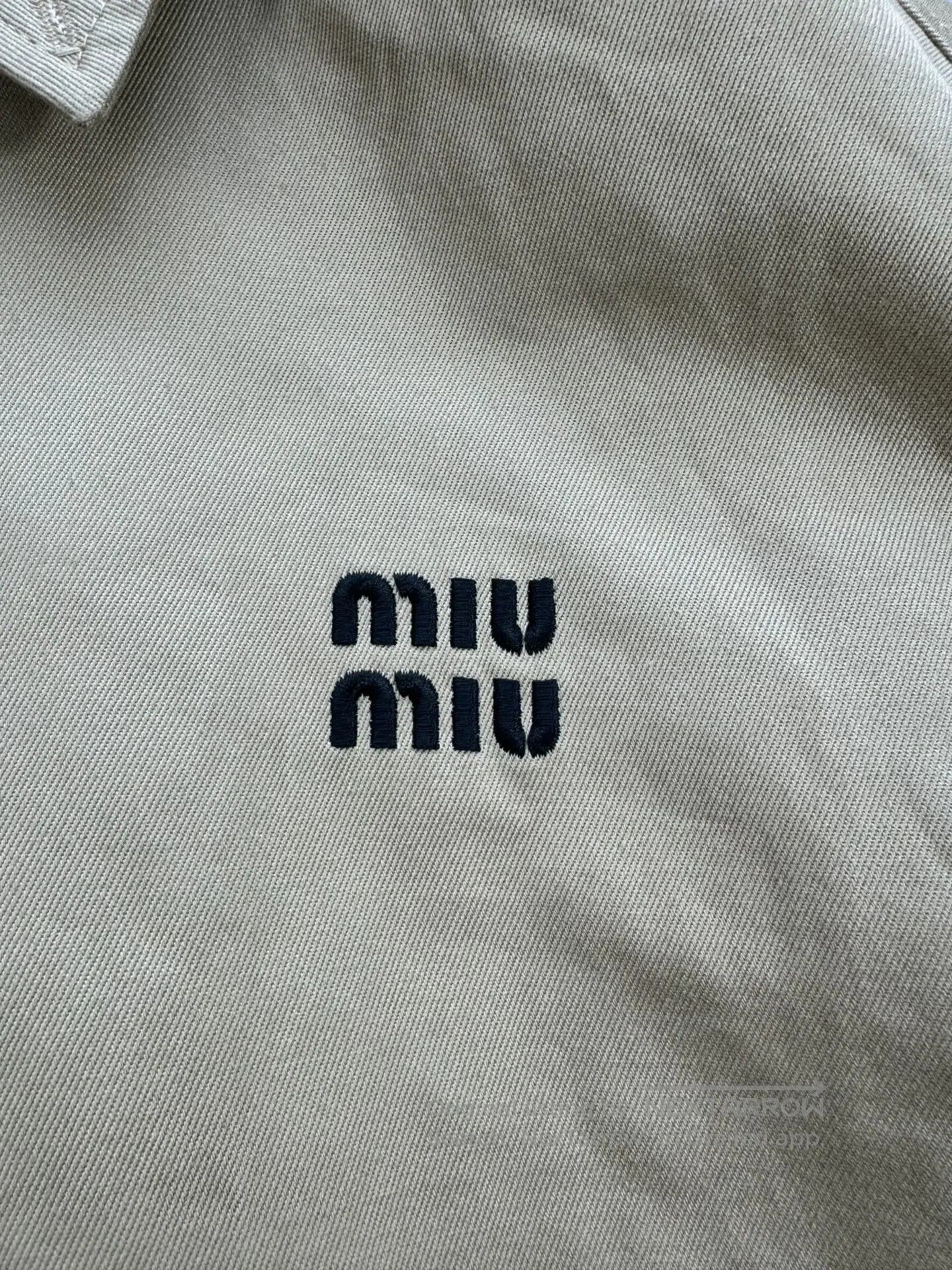 Miu Miu Miu Miu 25SS Runway Khaki Single-Breasted Lapel Jacket| Size S / US 4 / IT 40 - 3 Thumbnail
