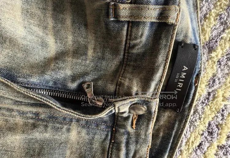 Amiri Sz 33 Amiri Side Stripe Distressed Denim. Size US 33 - 6 Thumbnail