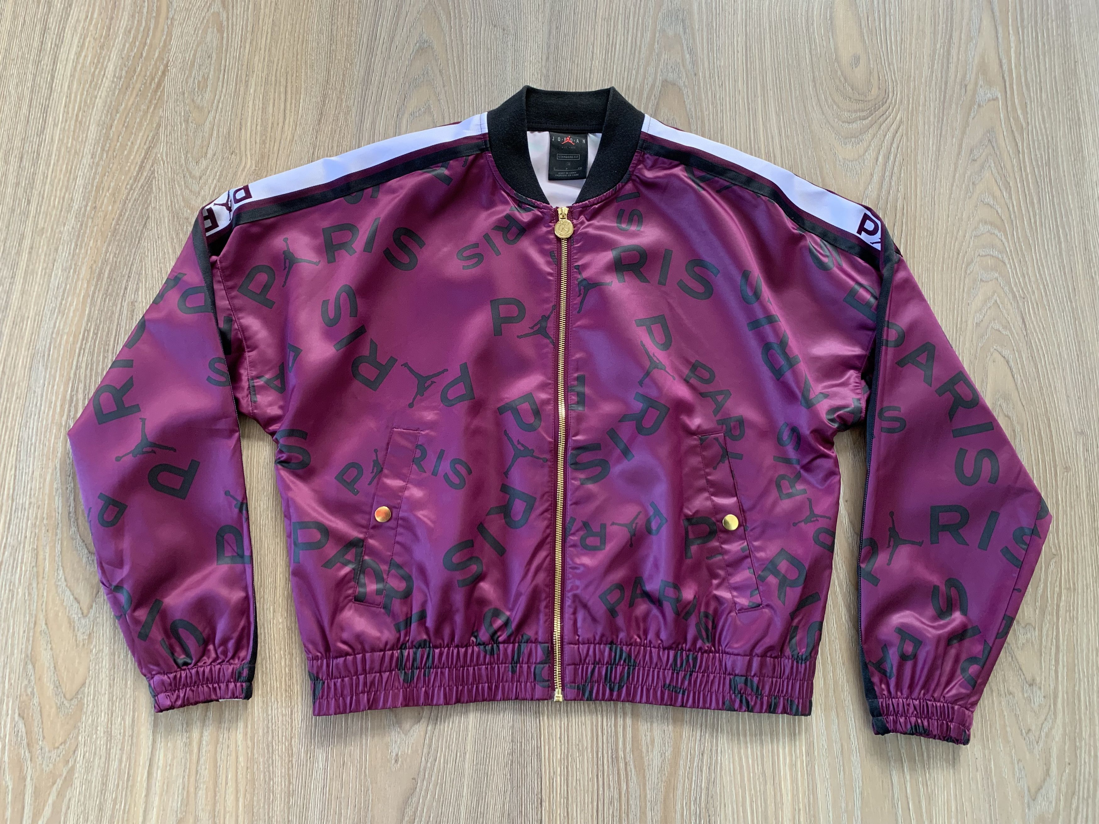 Jordan Brand Nike Air Jordan Paris Saint-Germain Women's Burgundy Jacket Size S / US 4 / IT 40 - 2 Thumbnail