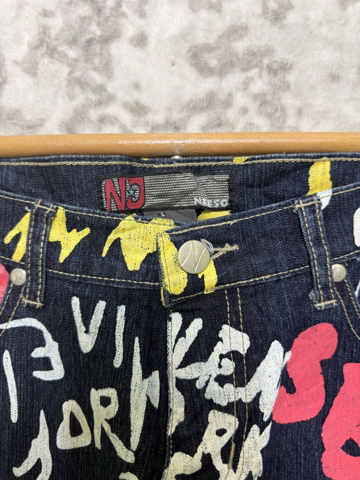 Hysteric Glamour Nesso Graffiti Print Flare Jeans Y2K Streetwear Bootcut Size US 28 / EU 44 - 8 Thumbnail