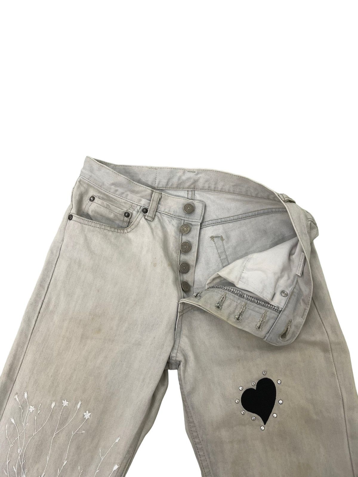 Japanese Brand Distress Jeans Naked Bunch Embroydered Regular Fit 7🟦9 Size US 28 / EU 44 - 10 Thumbnail
