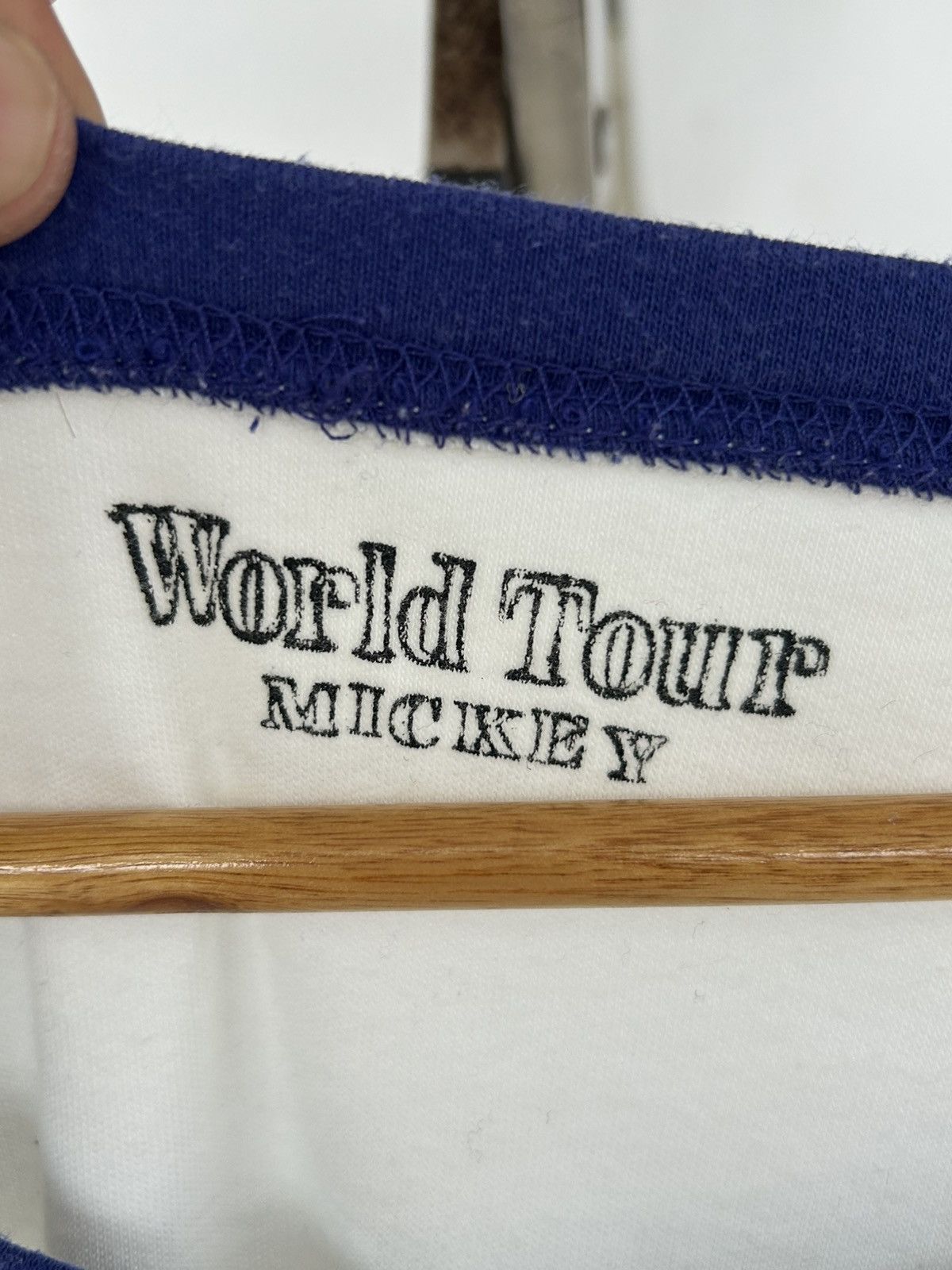Disney World Tour Mickey Raglan White Purple Tee Size US M / EU 48-50 / 2 - 4 Thumbnail
