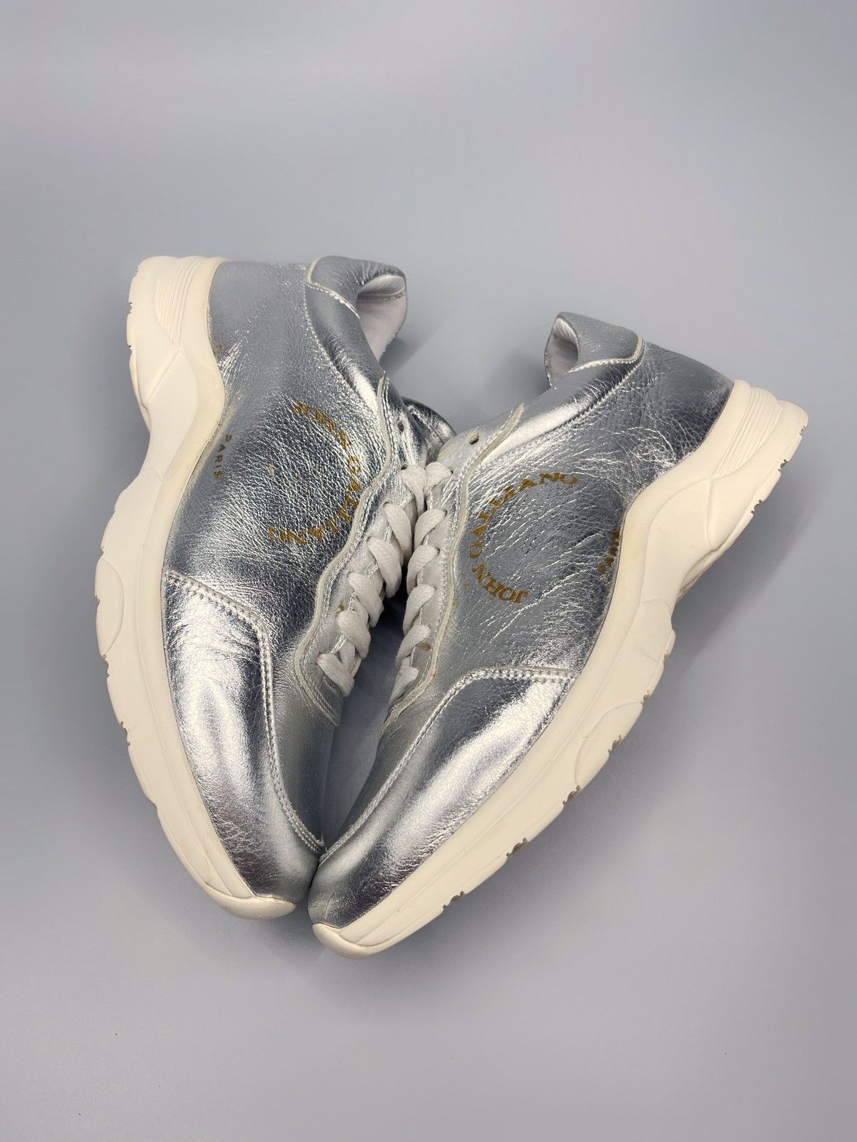 John Galliano John Galliano Metallic Sneakers Size US 7 / IT 37 - 7 Thumbnail