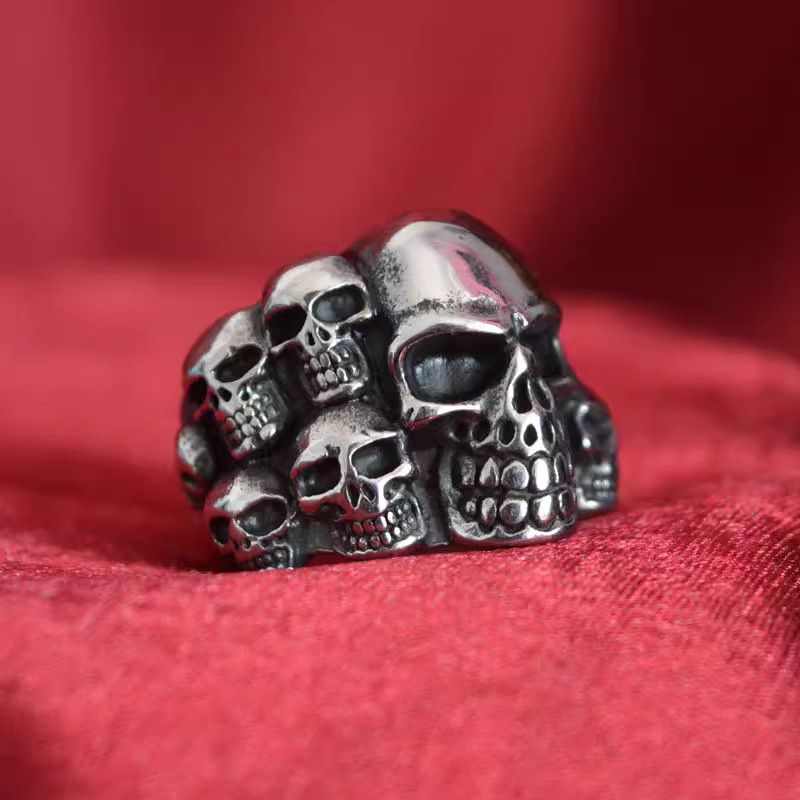 Jewelry Skull Dark Jewelry Rings Open Size Chrome Ring (Size 7-13) Size ONE SIZE - 1 Thumbnail