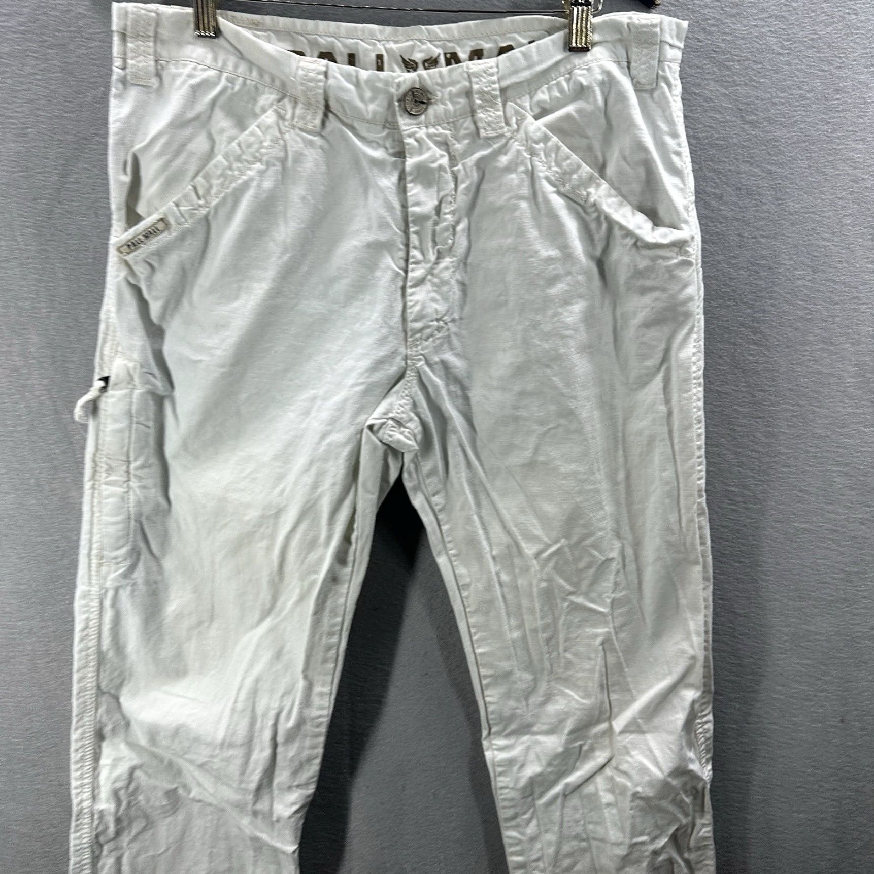 Vintage Pall Mall Mens Cargo Pants 32 Vintage Ivory Pall Mall Cargo Straight Regular Vintage y2k Preppy Beach Boho 90s Mens Size US 32 / EU 48 - 4 Thumbnail