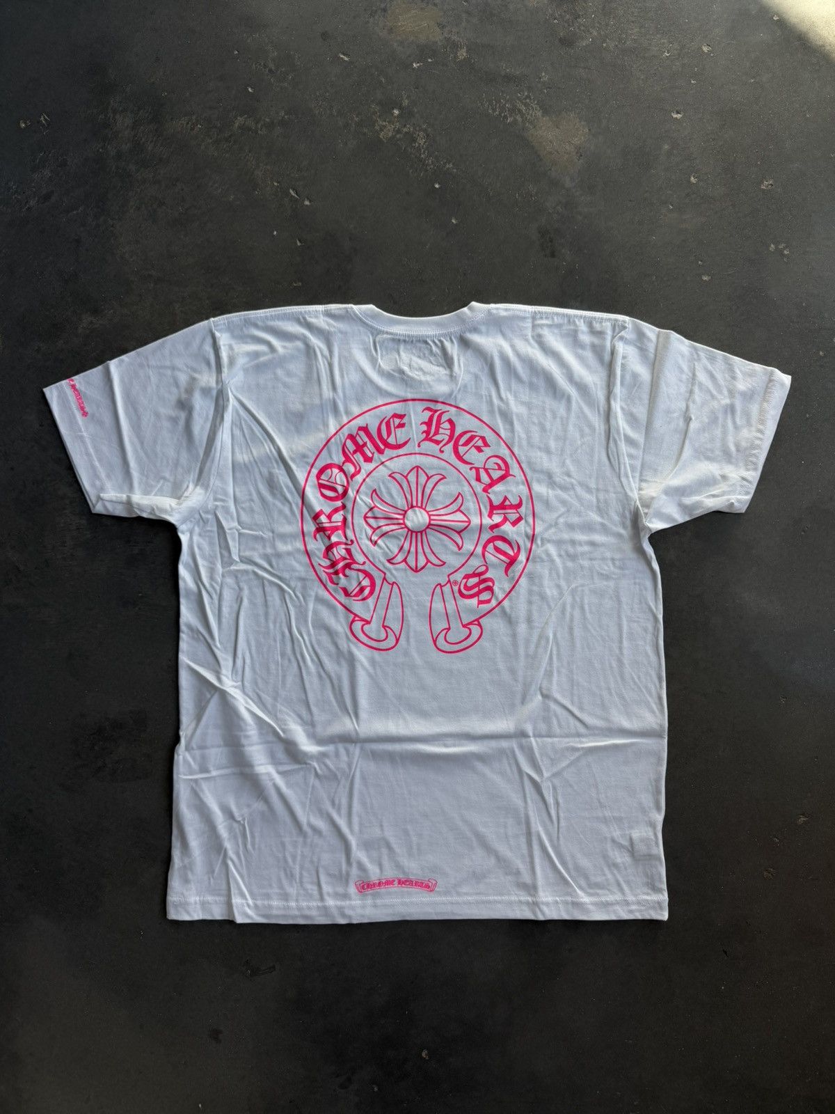 Chrome Hearts Magenta/Pink HorseShoe Logo Tee brand new