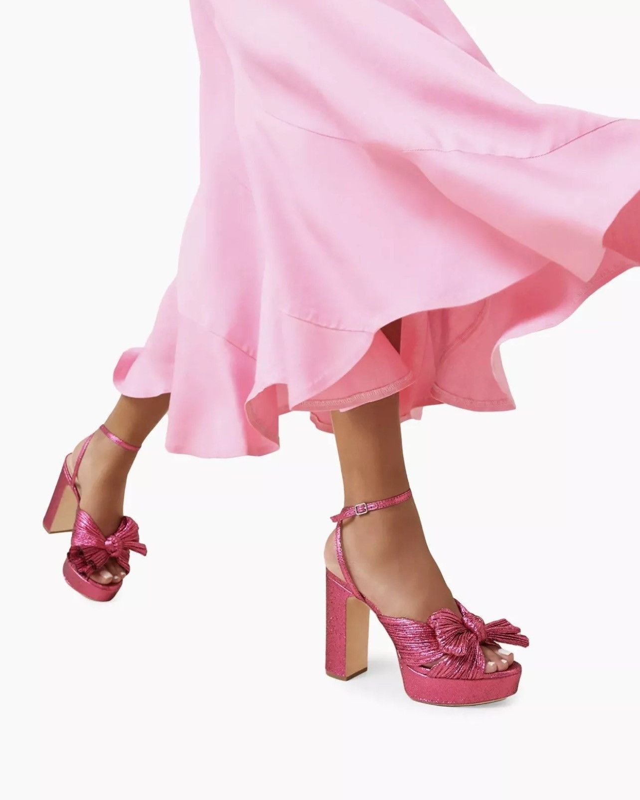 Loeffler Randall Loeffler Randall Natalia Pleated Bow Platform Sandals size 6 Size US 6 / IT 36 - 2 Thumbnail
