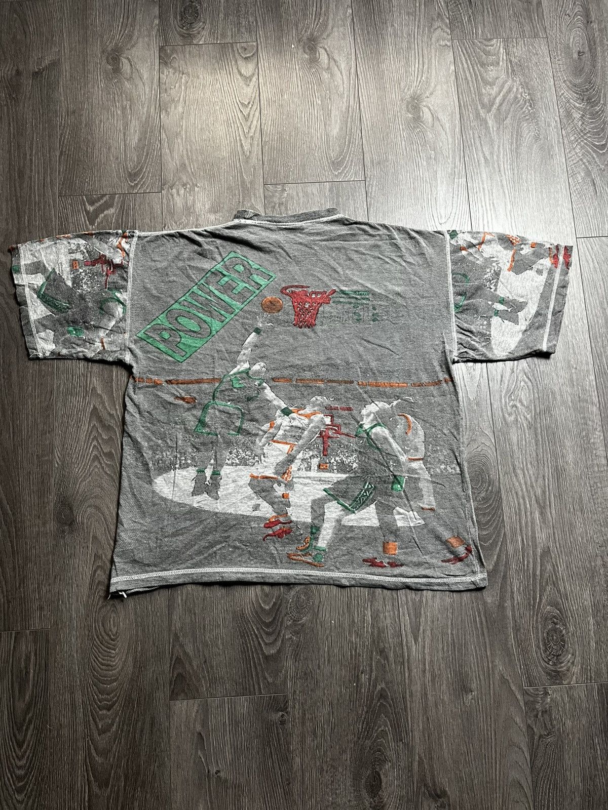 NBA Vintage 90s All Over Print Basketball T-Shirt "Power" Celtic Size US L / EU 52-54 / 3 - 7 Thumbnail