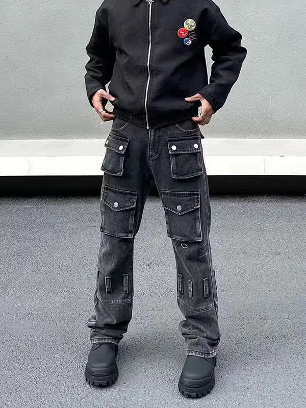 Japanese Brand × Jean Opium Stack Cargo Jean, Utility Streetwear Jeans Size US 30 / EU 46 - 1 Thumbnail