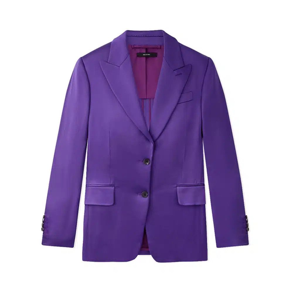 Tom Ford o1loc1c1224 GI2916 Single-Breasted Satin Blazer in Purple Size XS / US 0-2 / IT 36-38 - 1 Thumbnail