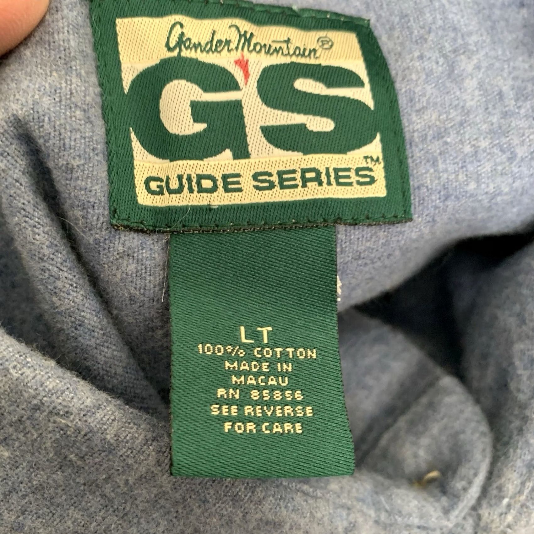 Vintage VINTAGE Gander Mountain GS Guide Series Chamois Flannel Shirt Mens LT Blue Cotton Button-Up Long Sleeve Casual Workwear Outdoor 90s Mens Size US L / EU 52-54 / 3 - 6 Thumbnail