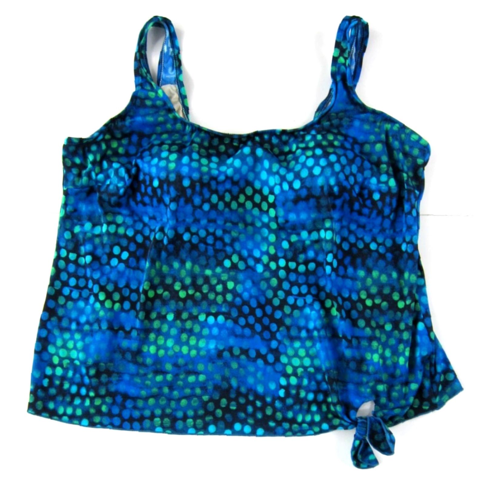 Vintage LE COVE Tankini Top Women Built In Bra Blue Size 3XL / US 20-22 - 2 Thumbnail