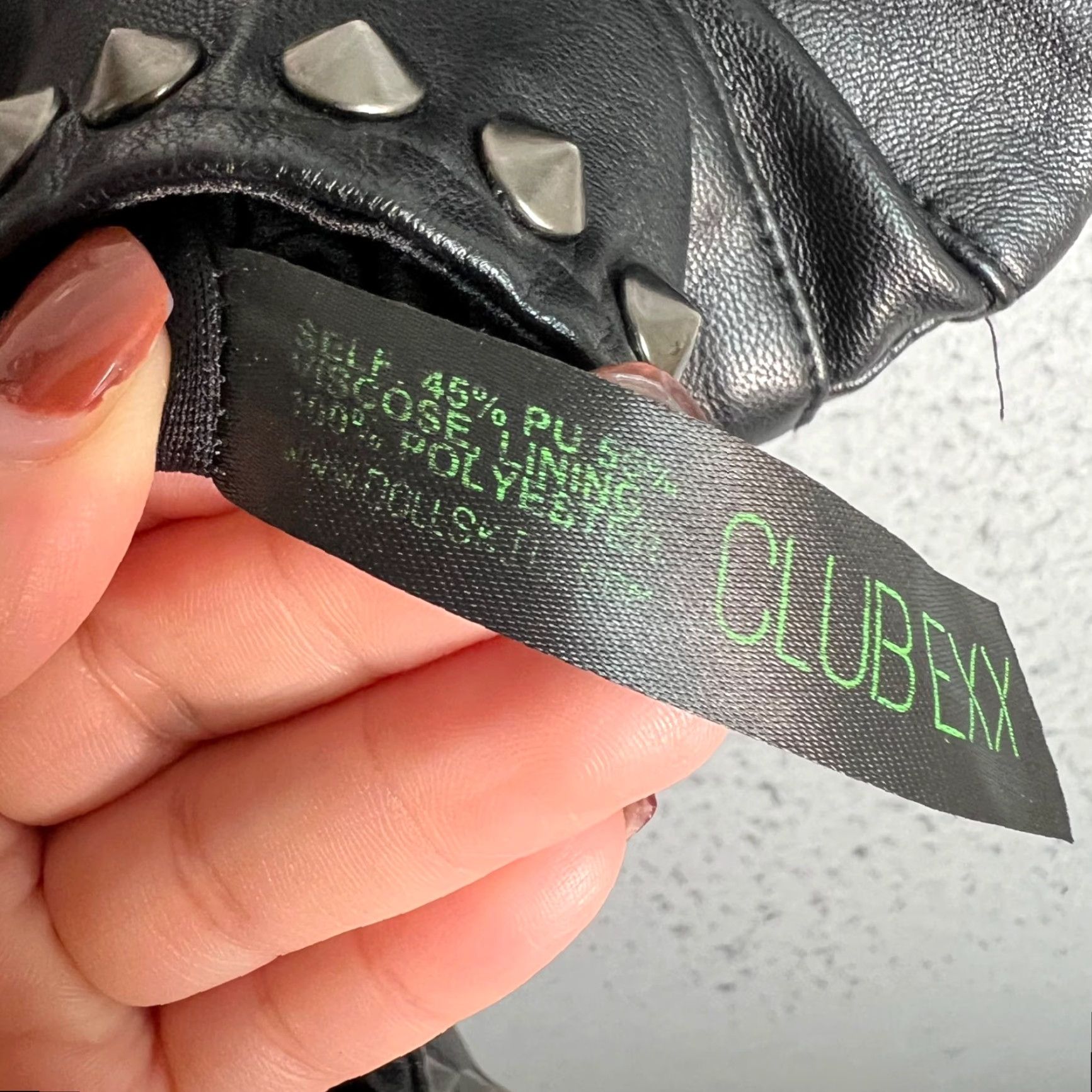 Vintage Club Exx Bodysuit XS Black Faux Leather Studded Buckles Zipper Back Women Sleeveless Shirt? Size XS / US 0-2 / IT 36-38 - 4 Thumbnail