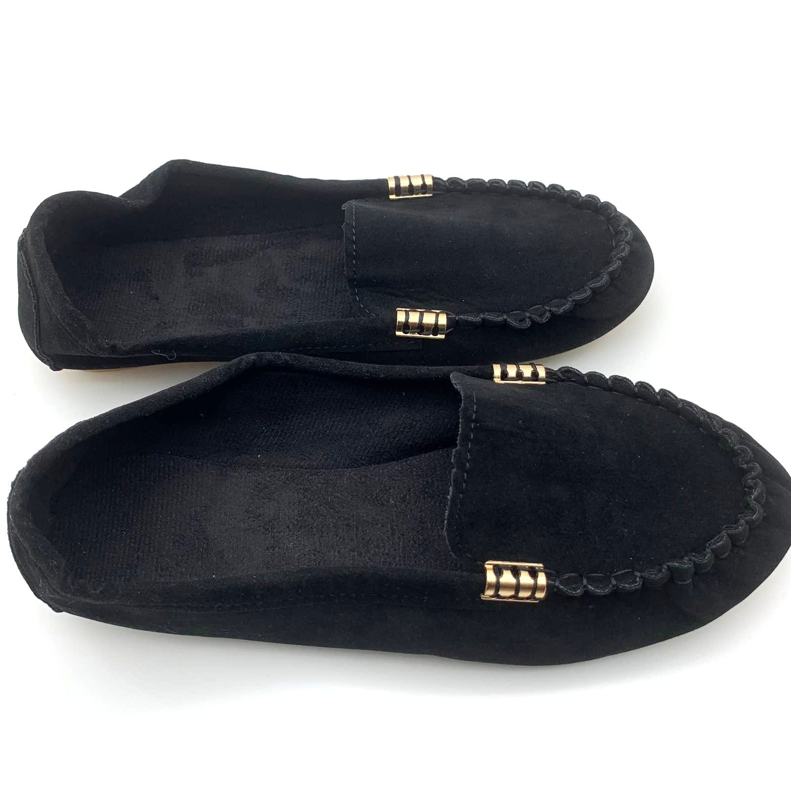 Other Black Loafer Womens Size 9 Faux Suede Fashion Slippers Size US 9 / IT 39 - 2 Thumbnail