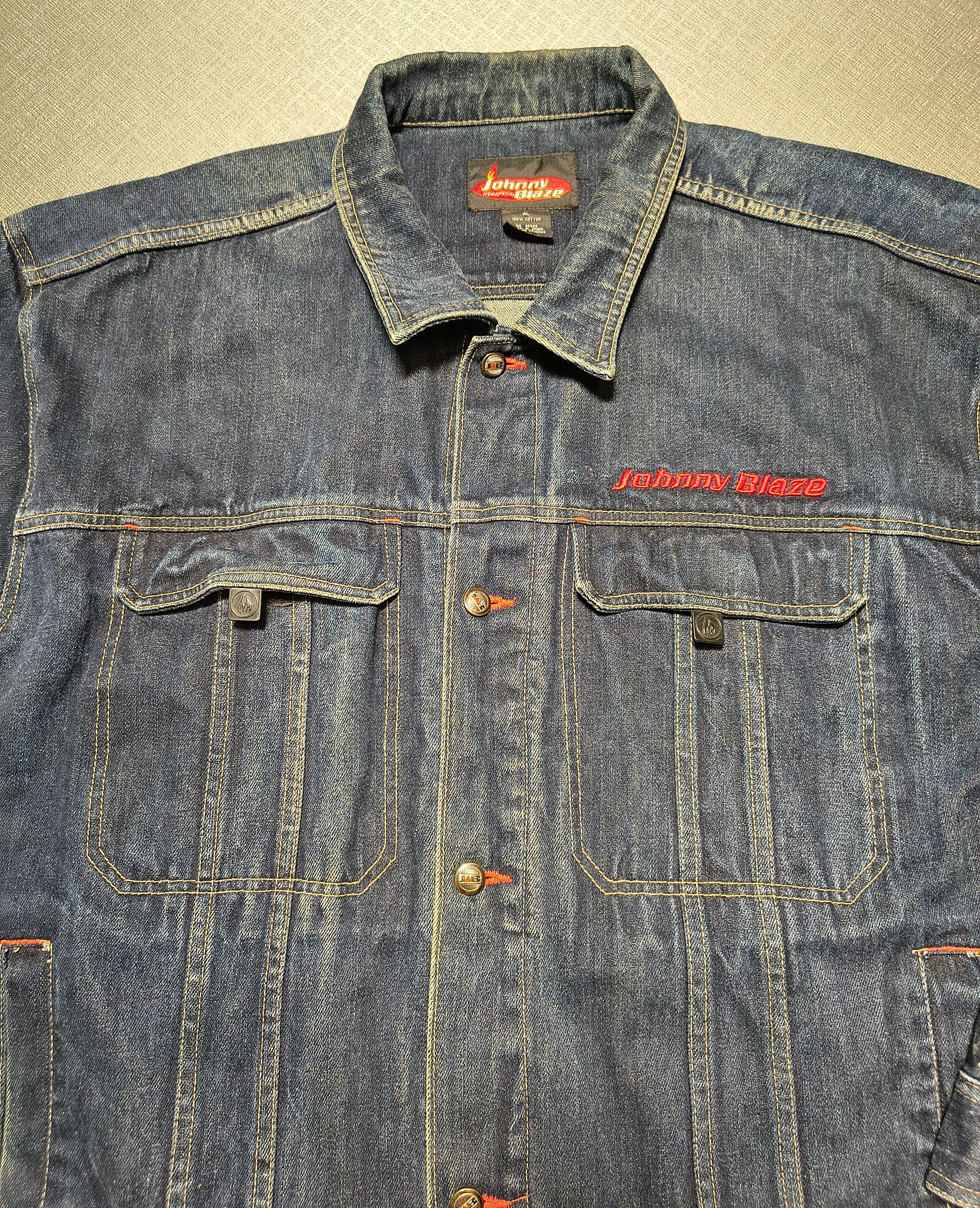 Other Johnny Blaze Vintage Denim Jacket Y2K Hip‑Hop Style Rare Size US XL / EU 56 / 4 - 2 Thumbnail