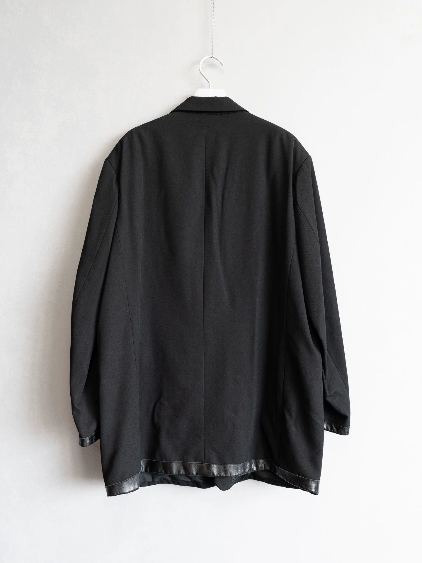 Yohji Yamamoto Yohji Yamamoto 96AW Leather Paneled Wool Jacket Size S Size US S / EU 44-46 / 1 - 2 Thumbnail
