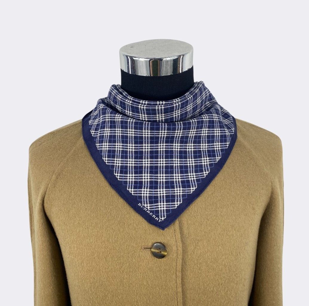 Burberry Vintage Burberry Navy Diamond Crosshatch Cotton Handkerchief Size ONE SIZE - 1 Thumbnail