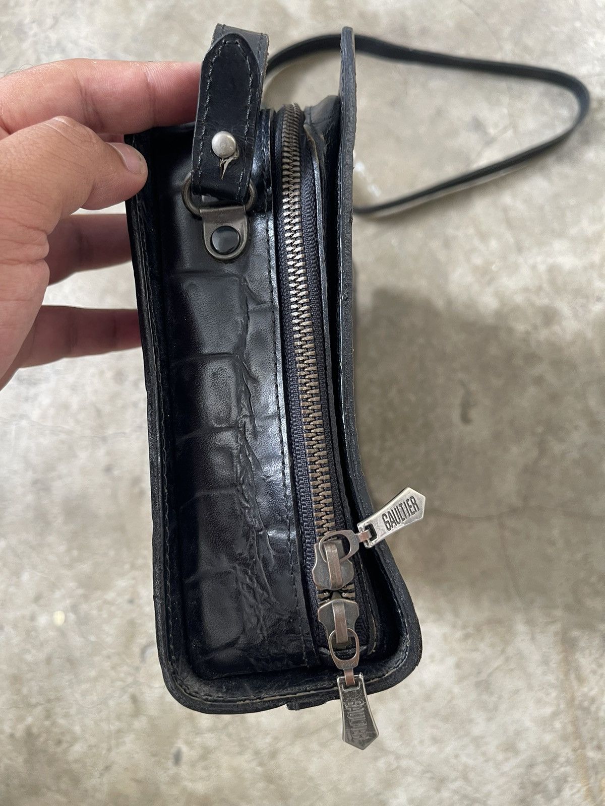 Jean Paul Gaultier Jean Paul Gaultier Alligator Embossed Messenger Bag Size ONE SIZE - 5 Thumbnail