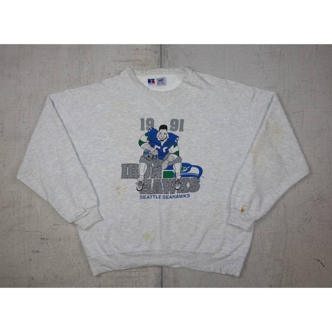 Russell Athletic Vintage 1991 Seattle Seahawks Iron Hawks NFL Football 2XL Size US XXL / EU 58 / 5 - 5 Thumbnail