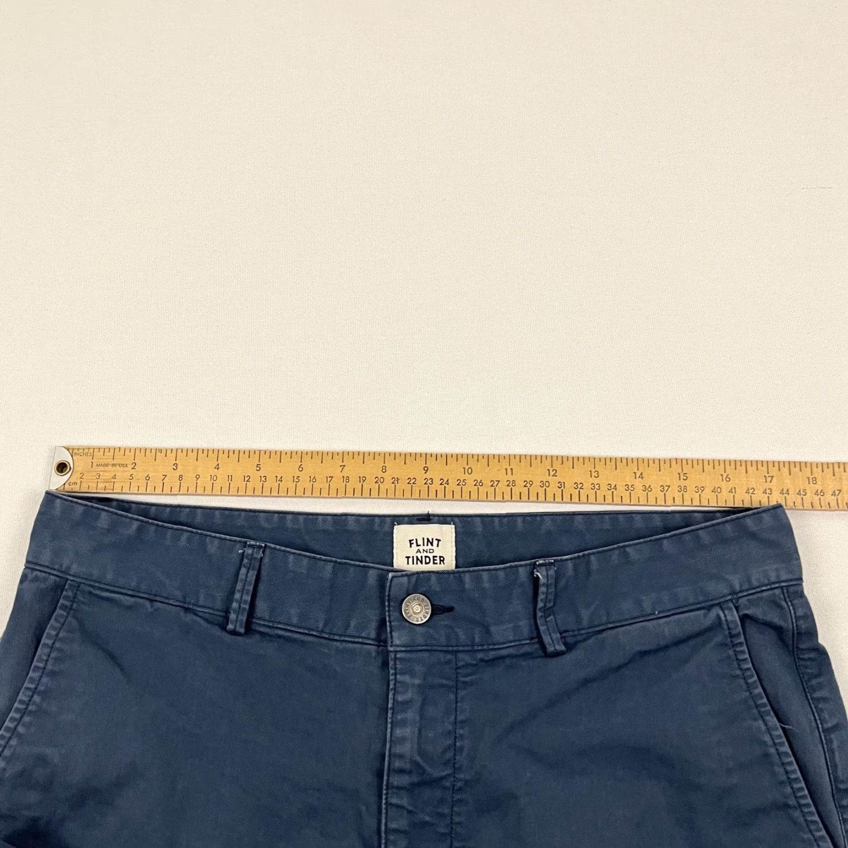 Vintage Flint & Tinder Khaki Shorts Mens Size 34 Regular Blue Washed 9" Inseam Casual Workwear Chino Pocket Logo Breathable Easy Care 365 Everyday Hike Size US 34 / EU 50 - 3 Thumbnail