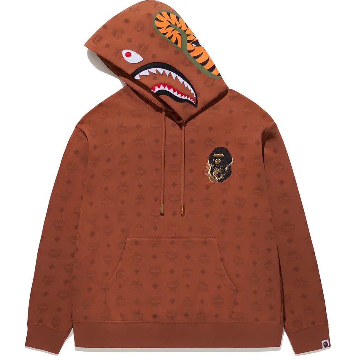 Bape × MCM BAPE x MCM Shark Pullover Hoodie Brown Size US S / EU 44-46 / 1 - 5 Thumbnail