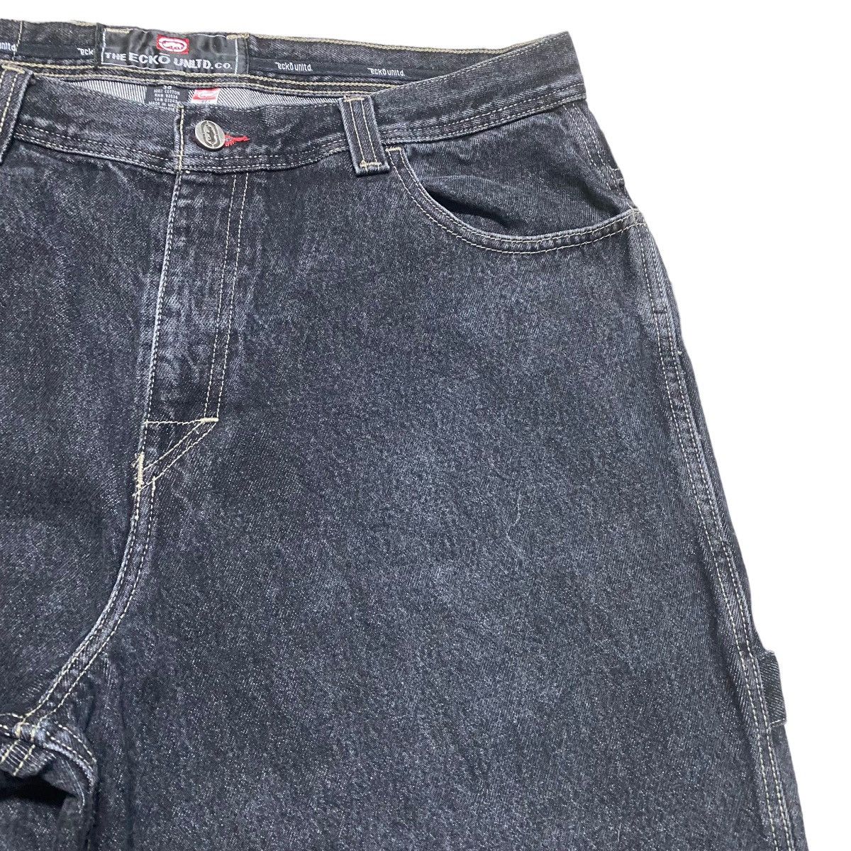 Ecko Unltd. Vintage Ecko Untld Black Denim Carpenter Baggy Pants Size US 37 - 5 Thumbnail