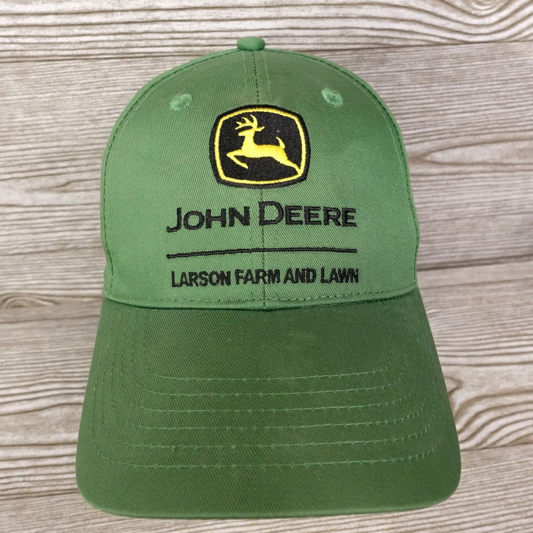 John Deere JOHN DEERE TRACTORS LARSON FARM AND LAWN LOGO GREEN SNAPBACK HAT CAP SHIRT? Size ONE SIZE - 2 Thumbnail