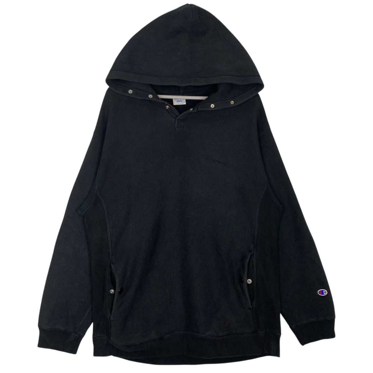 Vintage Champion Hoodie Sweatshirt Small Embroidery Black