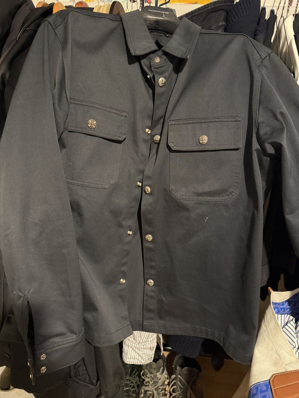 Chrome Hearts Crome hearts work shirts silver XL rare Size US XL / EU 56 / 4 - 5 Thumbnail