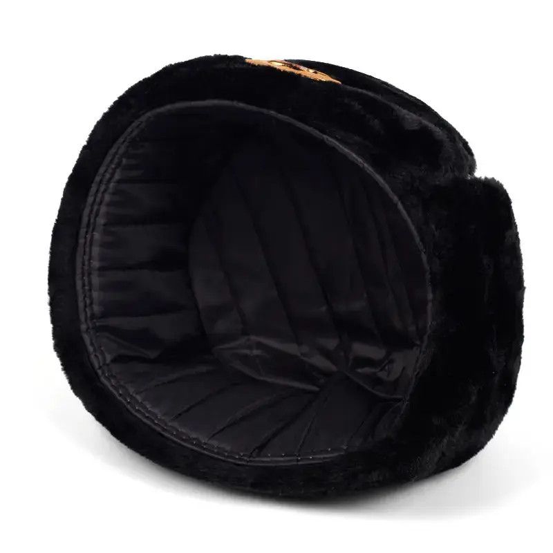Vintage Military soviet Bomber Hat Russian Ushanka Earflap Trapper Size ONE SIZE - 3 Thumbnail