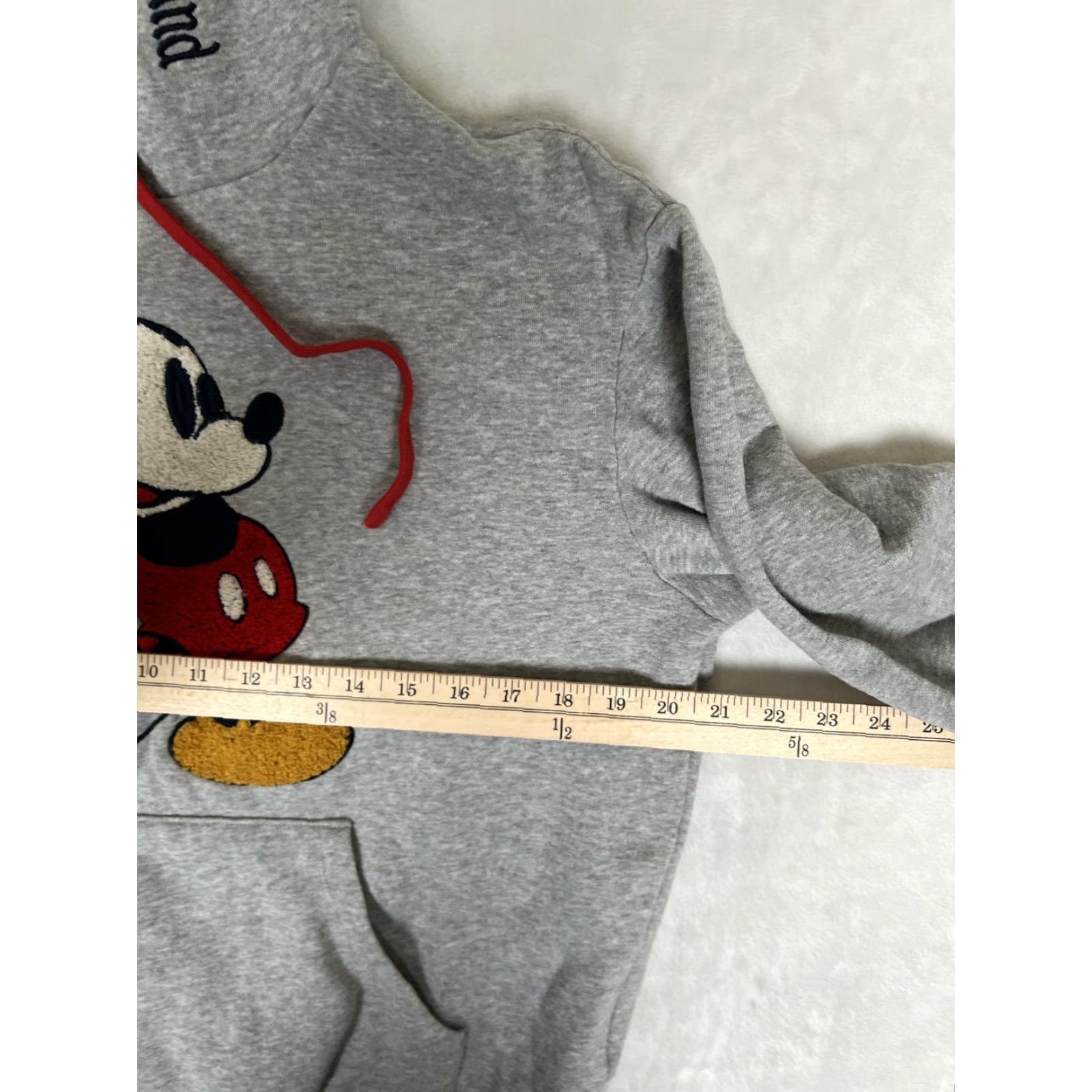 Disney Disney Hoodie Mickey Mouse Mens XS Gray Disneyland Embroidered Fleece Pullover Size US XS / EU 42 / 0 - 5 Thumbnail