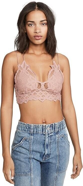 Free People Free People Intimately Adella Bralette Lace Pink ( M ) Size ONE SIZE - 1 Thumbnail