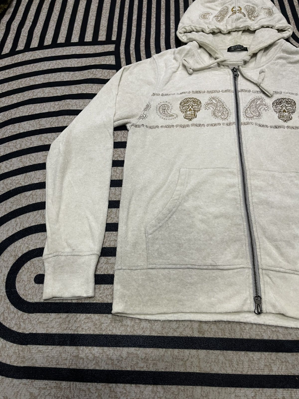 291295=Homme 2000s 291295=HOMME SKULL FLEECE ZIPPER HOODIE RARE Size US S / EU 44-46 / 1 - 3 Thumbnail
