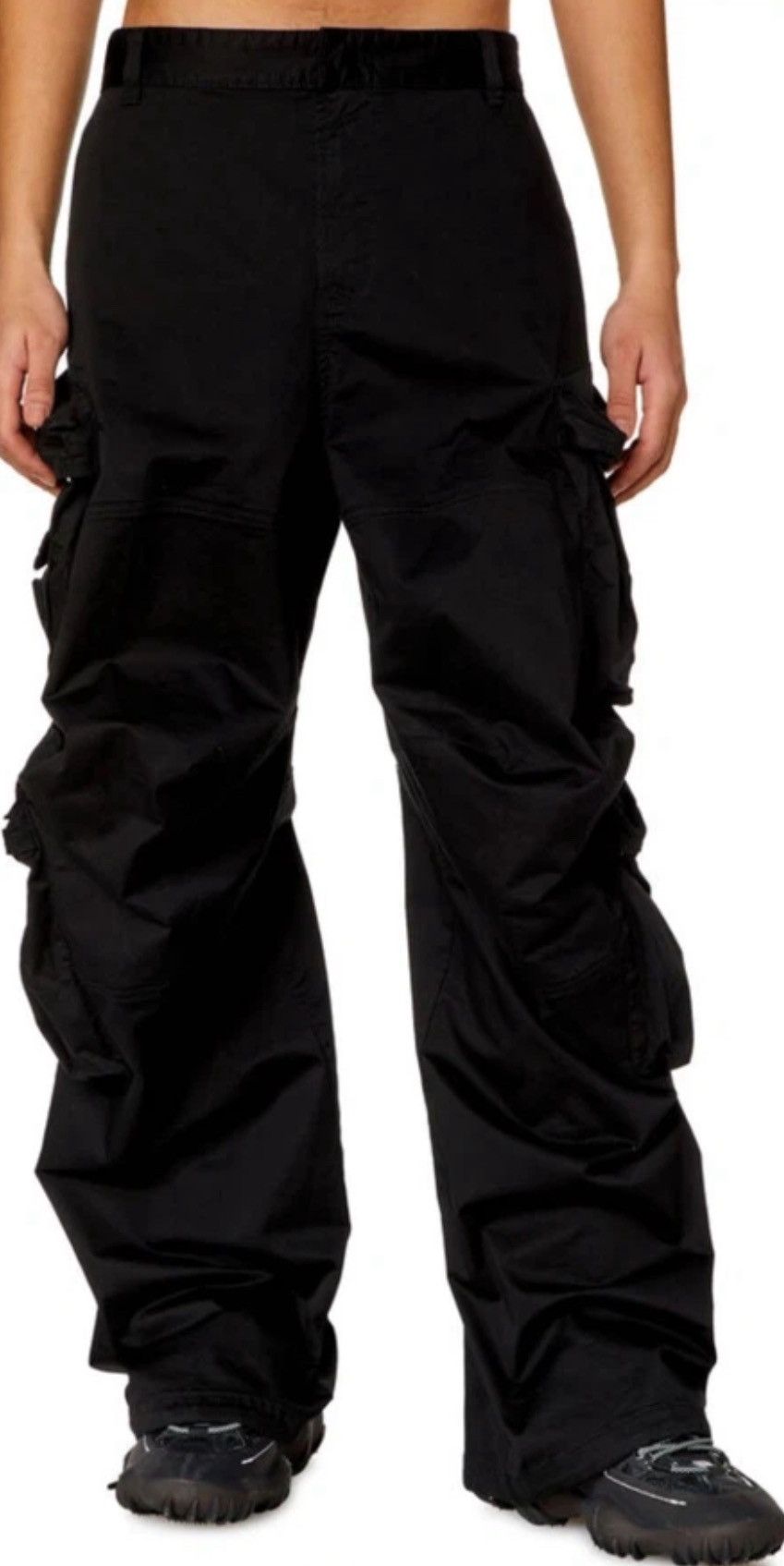 Diesel Diesel P-Huges-New Black Cargo Pants Size US 30 / EU 46 - 1 Thumbnail