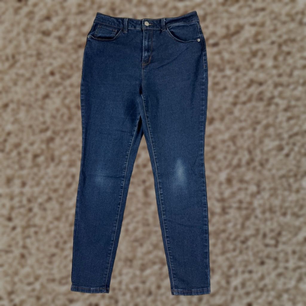 Vintage No Boundaries Jeans Womens 13 Blue Denim Skinny High Rise Cotton Blend Regular 5-Pocket Distressed Comfortable Pockets Solid Classic USA 90s? Size 34" / US 12 / IT 48 - 1 Thumbnail