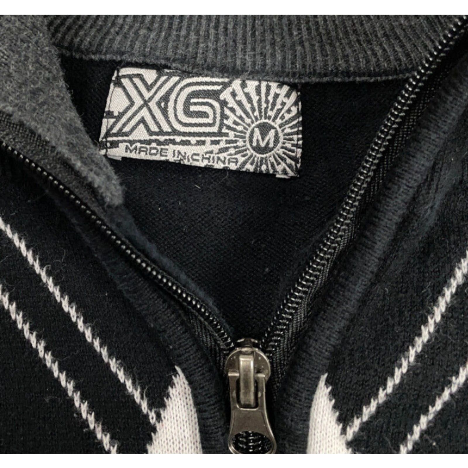 Etro XG Sweater - Argyle Diamond Pattern 1/4 Zip, Black, Adult Medium, Mens, 90s Preppy Knit Size US M / EU 48-50 / 2 - 4 Thumbnail